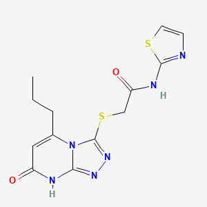 2-[(7-keto-5-propyl-1H-[1,2,4]triazolo[4,3-a]pyrimidin-3-yl)thio]-N-thiazol-2-yl-acetamide