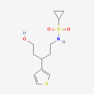 N-(5-hydroxy-3-(thiophen-3-yl)pentyl)cyclopropanesulfonamide