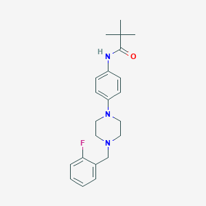 molecular formula C22H28FN3O B251235 N-{4-[4-(2-fluorobenzyl)-1-piperazinyl]phenyl}-2,2-dimethylpropanamide 