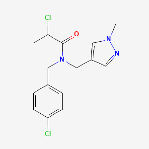 2-Chloro-N-[(4-chlorophenyl)methyl]-N-[(1-methylpyrazol-4-yl)methyl]propanamide