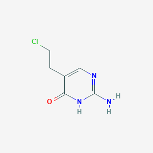 molecular formula C6H8ClN3O B2512357 2-Amino-5-(2-chloroethyl)pyrimidin-4-OL CAS No. 49665-74-9; 805180-47-6