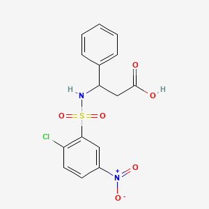 3-[(2-Chloro-5-nitrophenyl)sulfonylamino]-3-phenylpropanoic acid