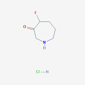 molecular formula C6H11ClFNO B2512365 4-Fluoroazepan-3-one hydrochloride CAS No. 1823935-51-8