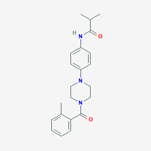 molecular formula C22H27N3O2 B251237 2-methyl-N-{4-[4-(2-methylbenzoyl)-1-piperazinyl]phenyl}propanamide 