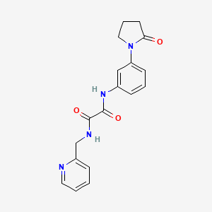 molecular formula C18H18N4O3 B2512376 N1-(3-(2-氧代吡咯烷-1-基)苯基)-N2-(吡啶-2-基甲基)草酰胺 CAS No. 942012-32-0