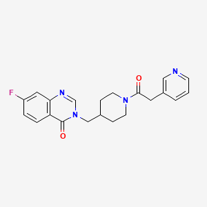 7-Fluoro-3-[[1-(2-pyridin-3-ylacetyl)piperidin-4-yl]methyl]quinazolin-4-one