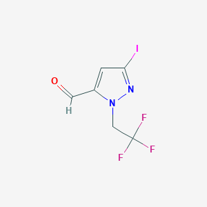 5-Iodo-2-(2,2,2-trifluoroethyl)pyrazole-3-carbaldehyde