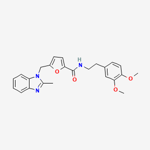 N-(3,4-dimethoxyphenethyl)-5-((2-methyl-1H-benzo[d]imidazol-1-yl)methyl)furan-2-carboxamide