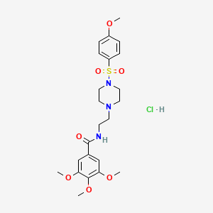 molecular formula C23H32ClN3O7S B2512387 3,4,5-trimethoxy-N-(2-(4-((4-methoxyphenyl)sulfonyl)piperazin-1-yl)ethyl)benzamide hydrochloride CAS No. 1189954-37-7