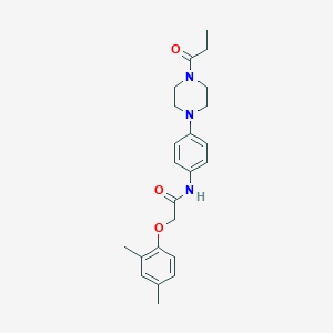 2-(2,4-dimethylphenoxy)-N-[4-(4-propanoylpiperazin-1-yl)phenyl]acetamide