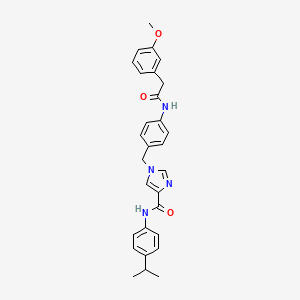 molecular formula C29H30N4O3 B2512400 N-(4-isopropylphenyl)-1-(4-(2-(3-methoxyphenyl)acetamido)benzyl)-1H-imidazole-4-carboxamide CAS No. 1251678-05-3