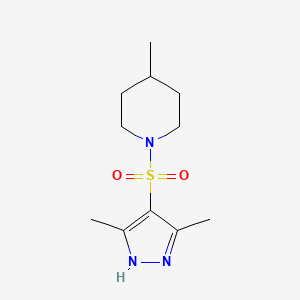 molecular formula C11H19N3O2S B2512402 1-[(3,5-二甲基-1H-吡唑-4-基)磺酰基]-4-甲基哌啶 CAS No. 1023947-94-5