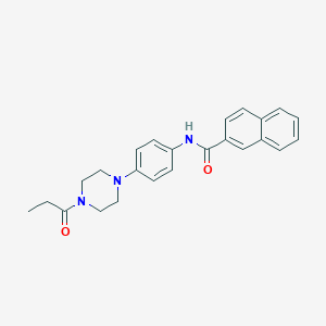 molecular formula C24H25N3O2 B251241 N-[4-(4-propanoylpiperazin-1-yl)phenyl]naphthalene-2-carboxamide 