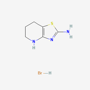 molecular formula C6H10BrN3S B2512410 4,5,6,7-Tetrahydro-[1,3]thiazolo[4,5-b]pyridin-2-amine;hydrobromide CAS No. 2260936-36-3