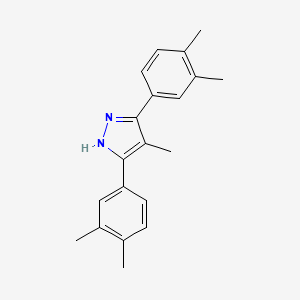 molecular formula C20H22N2 B2512418 3,5-bis(3,4-dimethylphenyl)-4-methyl-1H-pyrazole CAS No. 1159988-53-0