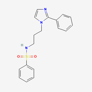 molecular formula C18H19N3O2S B2512423 N-(3-(2-phenyl-1H-imidazol-1-yl)propyl)benzenesulfonamide CAS No. 1421443-30-2