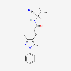 molecular formula C20H24N4O B2512424 N-(1-氰基-1,2-二甲基丙基)-3-(3,5-二甲基-1-苯基-1H-吡唑-4-基)丙-2-烯酰胺 CAS No. 1394798-57-2