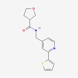 molecular formula C15H16N2O2S B2512426 N-((2-(thiophen-2-yl)pyridin-4-yl)methyl)tetrahydrofuran-3-carboxamide CAS No. 1903919-48-1