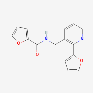 molecular formula C15H12N2O3 B2512428 N-((2-(furan-2-yl)pyridin-3-yl)methyl)furan-2-carboxamide CAS No. 2034440-80-5