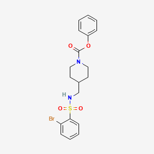 molecular formula C19H21BrN2O4S B2512437 Phenyl 4-((2-bromophenylsulfonamido)methyl)piperidine-1-carboxylate CAS No. 1235299-27-0
