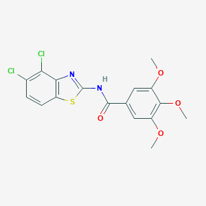 molecular formula C17H14Cl2N2O4S B251244 N-(4,5-dichloro-1,3-benzothiazol-2-yl)-3,4,5-trimethoxybenzamide 