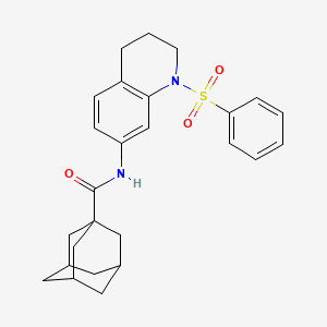 molecular formula C26H30N2O3S B2512453 N-[1-(phenylsulfonyl)-1,2,3,4-tetrahydroquinolin-7-yl]adamantane-1-carboxamide CAS No. 1005299-75-1