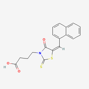 (E)-4-(5-(naphthalen-1-ylmethylene)-4-oxo-2-thioxothiazolidin-3-yl)butanoic acid
