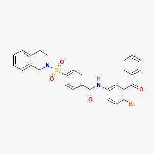molecular formula C29H23BrN2O4S B2512463 N-(3-benzoyl-4-bromophenyl)-4-(3,4-dihydro-1H-isoquinolin-2-ylsulfonyl)benzamide CAS No. 391876-51-0