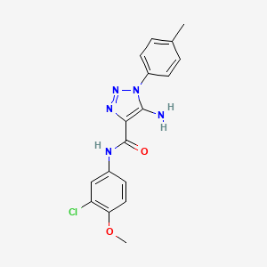 molecular formula C17H16ClN5O2 B2512474 5-amino-N-(3-chloro-4-methoxyphenyl)-1-(4-methylphenyl)-1H-1,2,3-triazole-4-carboxamide CAS No. 951894-24-9