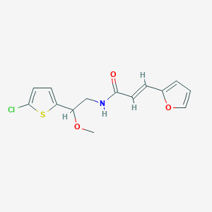 molecular formula C14H14ClNO3S B2512476 (E)-N-(2-(5-chlorothiophen-2-yl)-2-methoxyethyl)-3-(furan-2-yl)acrylamide CAS No. 2035007-33-9