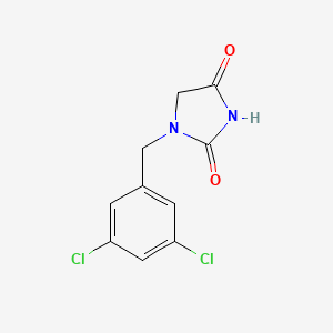 molecular formula C10H8Cl2N2O2 B2512479 1-[(3,5-Dichlorophenyl)methyl]imidazolidine-2,4-dione CAS No. 2408971-25-3