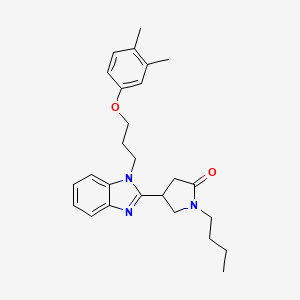 molecular formula C26H33N3O2 B2512480 1-butyl-4-{1-[3-(3,4-dimethylphenoxy)propyl]-1H-benzimidazol-2-yl}pyrrolidin-2-one CAS No. 912896-12-9