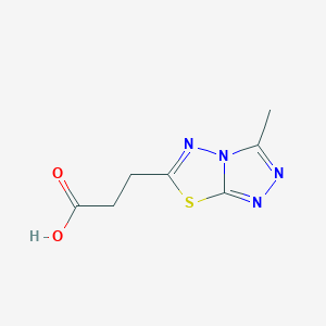 molecular formula C7H8N4O2S B2512495 3-{3-甲基-[1,2,4]三唑并[3,4-b][1,3,4]噻二唑-6-基}丙酸 CAS No. 933691-30-6