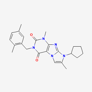 6-Cyclopentyl-2-[(2,5-dimethylphenyl)methyl]-4,7-dimethylpurino[7,8-a]imidazole-1,3-dione