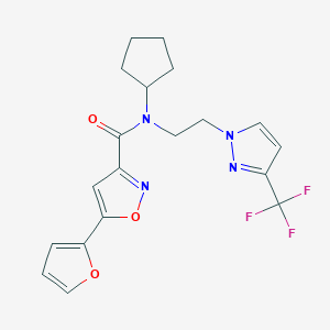 N-cyclopentyl-5-(furan-2-yl)-N-(2-(3-(trifluoromethyl)-1H-pyrazol-1-yl)ethyl)isoxazole-3-carboxamide
