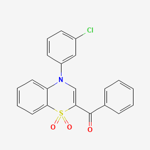 molecular formula C21H14ClNO3S B2512519 [4-(3-氯苯基)-1,1-二氧化-4H-1,4-苯并噻嗪-2-基](苯基)甲酮 CAS No. 1114658-48-8