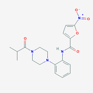 molecular formula C19H22N4O5 B251252 N-[2-[4-(2-methylpropanoyl)piperazin-1-yl]phenyl]-5-nitrofuran-2-carboxamide 