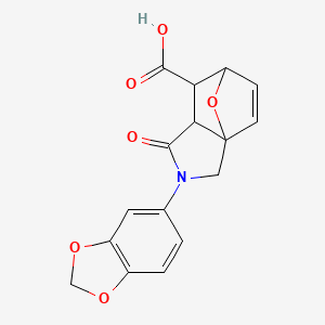 2-(1,3-Benzodioxol-5-yl)-1-oxo-1,2,3,6,7,7a-hexahydro-3a,6-epoxyisoindole-7-carboxylic acid