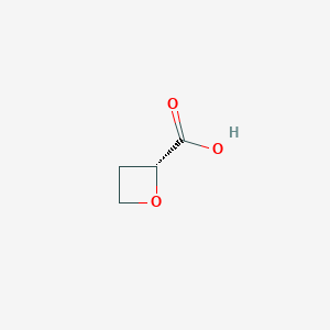 molecular formula C4H6O3 B2512528 (2R)-oxetane-2-carboxylic acid CAS No. 2200583-25-9