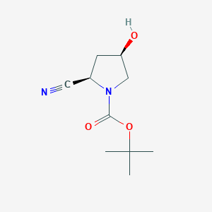 molecular formula C10H16N2O3 B2512530 tert-butyl (2R,4R)-2-cyano-4-hydroxy-pyrrolidine-1-carboxylate CAS No. 1932029-59-8