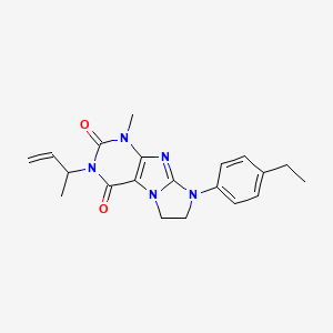 molecular formula C20H23N5O2 B2512531 3-(but-3-en-2-yl)-8-(4-ethylphenyl)-1-methyl-7,8-dihydro-1H-imidazo[2,1-f]purine-2,4(3H,6H)-dione CAS No. 877818-30-9