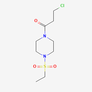 molecular formula C9H17ClN2O3S B2512534 3-Chloro-1-[4-(ethylsulfonyl)piperazino]-1-propanone CAS No. 882747-92-4