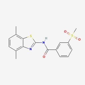 molecular formula C17H16N2O3S2 B2512549 N-(4,7-dimethylbenzo[d]thiazol-2-yl)-3-(methylsulfonyl)benzamide CAS No. 896299-92-6