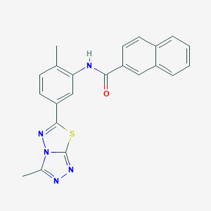 N-[2-methyl-5-(3-methyl[1,2,4]triazolo[3,4-b][1,3,4]thiadiazol-6-yl)phenyl]naphthalene-2-carboxamide