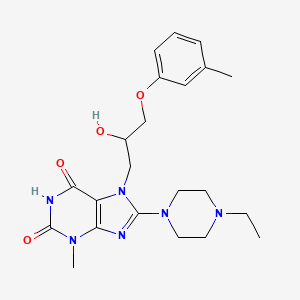 8-(4-ethylpiperazin-1-yl)-7-(2-hydroxy-3-(m-tolyloxy)propyl)-3-methyl-1H-purine-2,6(3H,7H)-dione