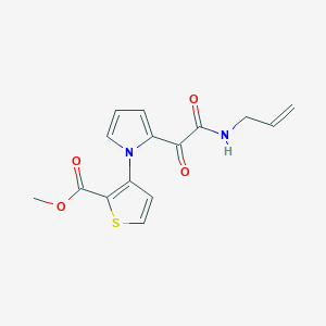 molecular formula C15H14N2O4S B2512555 methyl 3-{2-[2-(allylamino)-2-oxoacetyl]-1H-pyrrol-1-yl}-2-thiophenecarboxylate CAS No. 860649-80-5