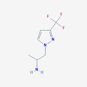 molecular formula C7H10F3N3 B2512558 1-[3-(trifluoromethyl)-1H-pyrazol-1-yl]propan-2-amine CAS No. 1006328-56-8
