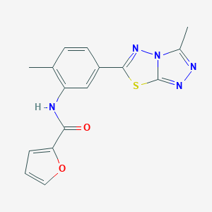 N-[2-methyl-5-(3-methyl-[1,2,4]triazolo[3,4-b][1,3,4]thiadiazol-6-yl)phenyl]furan-2-carboxamide