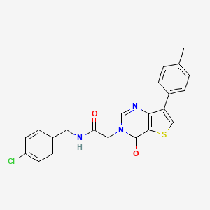molecular formula C22H18ClN3O2S B2512560 N-(4-chlorobenzyl)-2-[7-(4-methylphenyl)-4-oxothieno[3,2-d]pyrimidin-3(4H)-yl]acetamide CAS No. 1207013-19-1