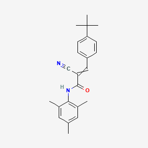 molecular formula C23H26N2O B2512568 3-(4-tert-butylphenyl)-2-cyano-N-(2,4,6-trimethylphenyl)prop-2-enamide CAS No. 502757-78-0
